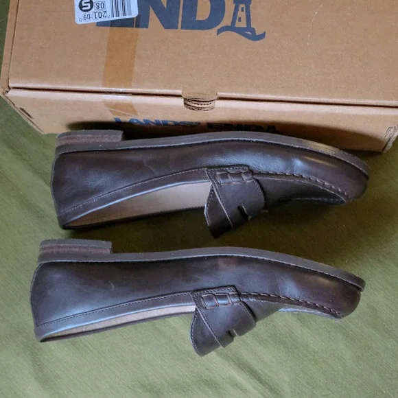 Lands End Classic Penny Loafers Brown 9.5 B - Worn Once - Picture 5 of 8